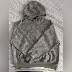 PacSun Olive Green Patterned Hoodie Sweatshirt